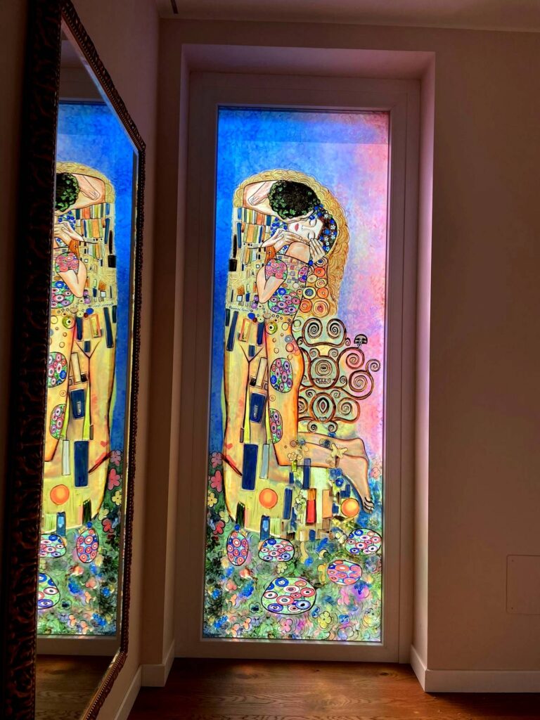 Vetrate artistiche per porte temperate e finestre scorrevoli